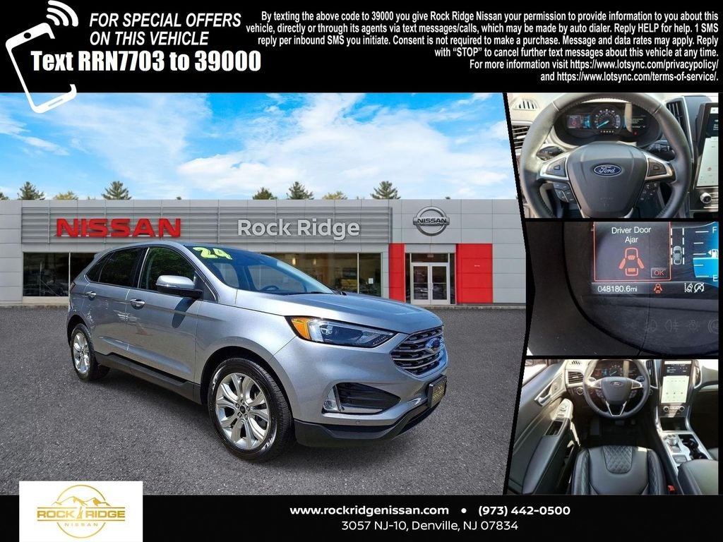 2024 Ford Edge Titanium in Silver Metallic — front three-quarter view