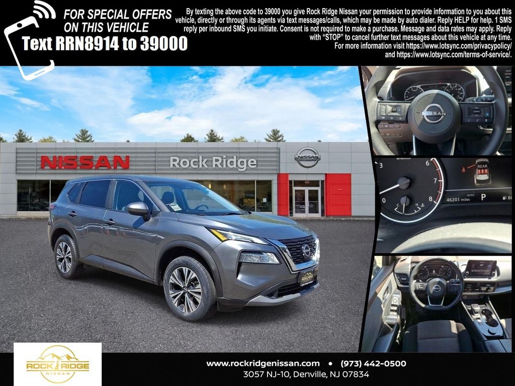 2023 Nissan Rogue SV in Gun Metallic — front three-quarter view
