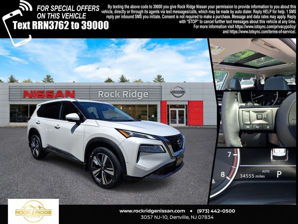 2022 Nissan Rogue SL in Pearl White — front three-quarter view
