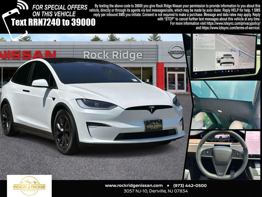 2024 Tesla Model X Base in Pearl White Multi-Coat — front three-quarter view