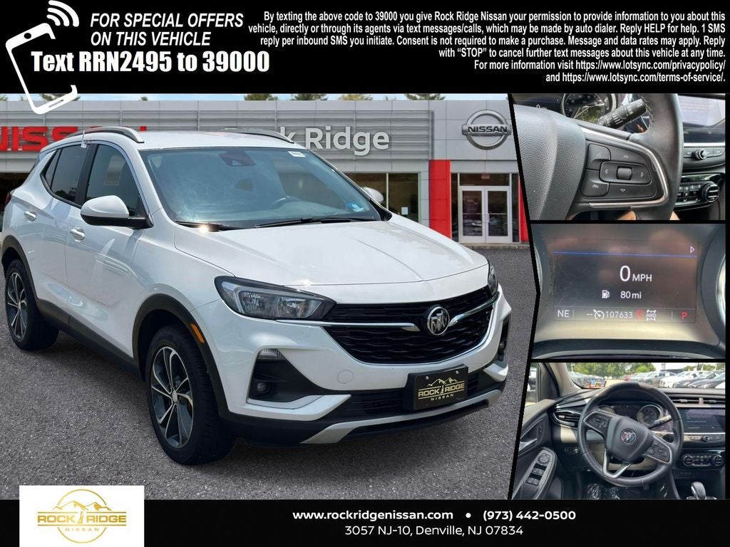 2020 Buick Encore GX Select in Summit White — front three-quarter view
