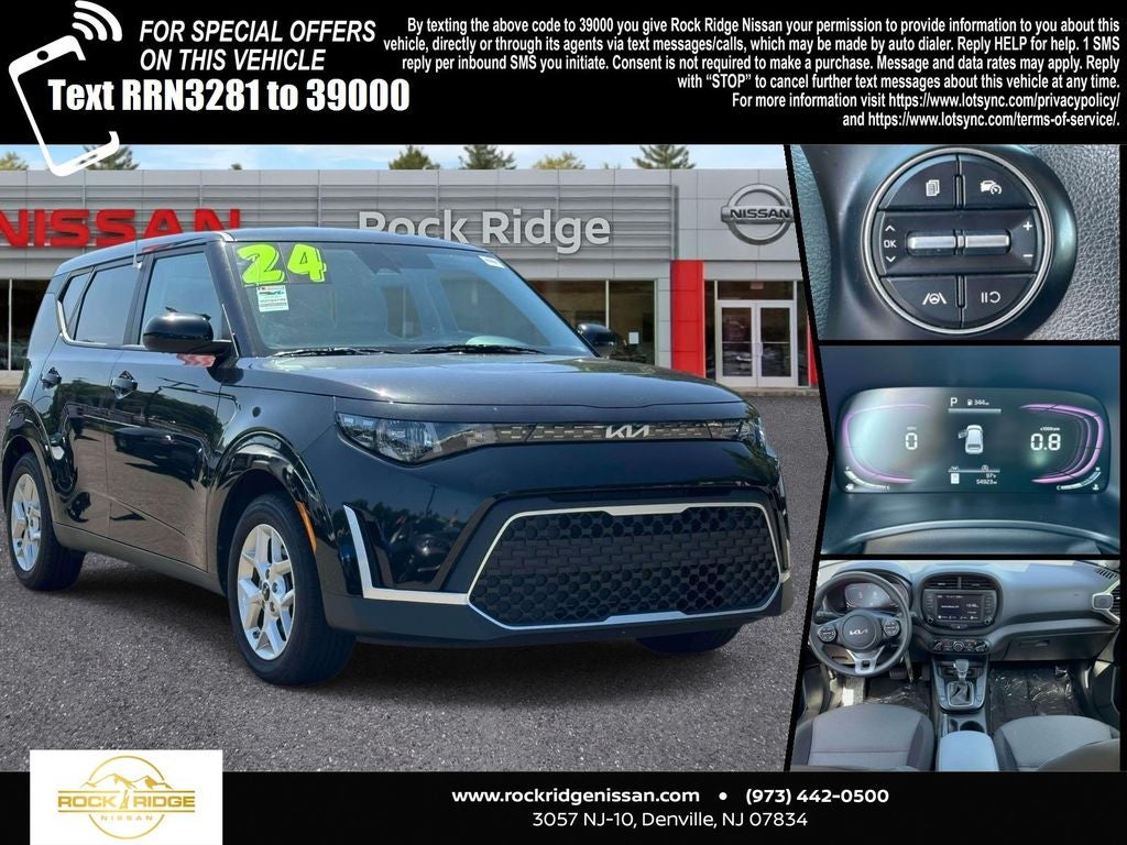 2024 Kia Soul LX in Black — front three-quarter view